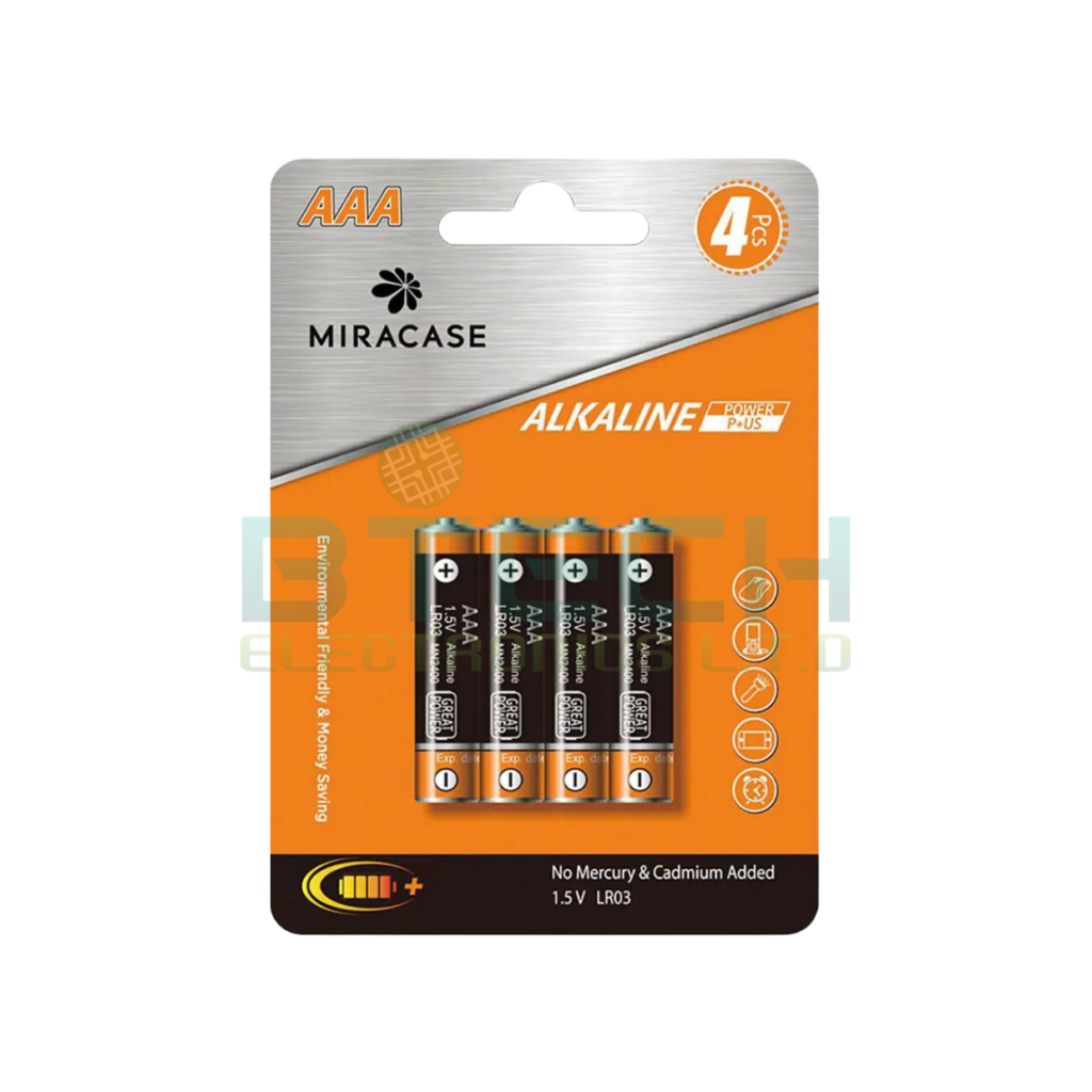 סט 4 סוללות MIRACASE ALKALINE AAA 1.5V LR6 59141-004-03