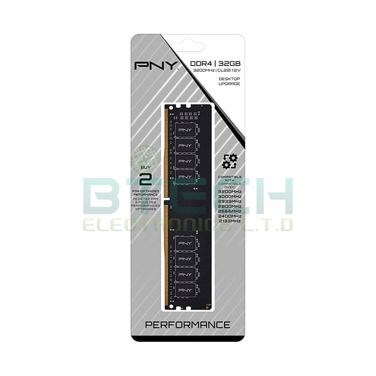 זיכרון לנייח PNY 8GB DDR4 3200Mhz – תמונה 2
