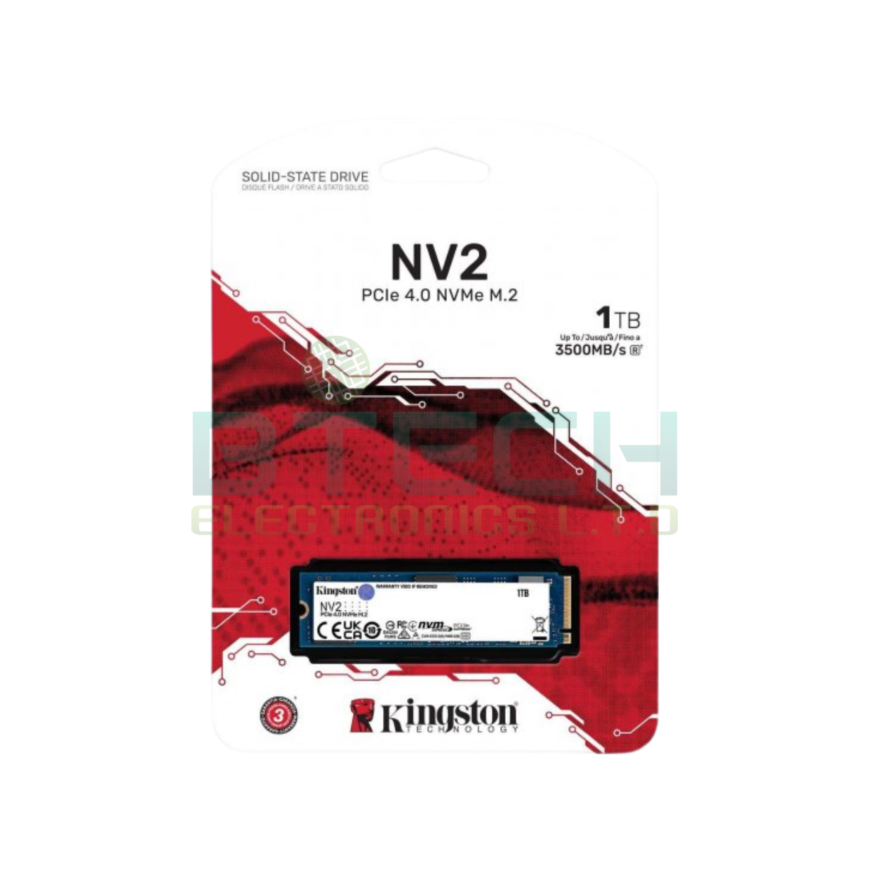 כונן Kingston NV2 PCIe 4.0 x4 NVMe M.2 2280 1TB SSD – תמונה 3