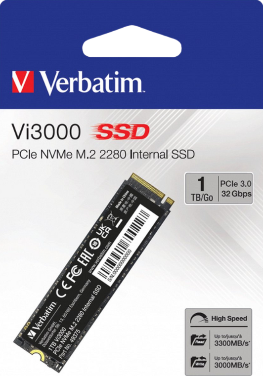 דיסק פנימי VERBATIM Vi3000 1TB NVME 3,100/2,200MB SSD 3Yr – תמונה 3