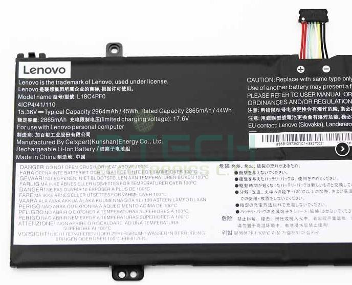 סוללה מקורית פנימית Lenovo ThinkBook 14s/13s 15.36V 45Wh L18C4PF0 – תמונה 3