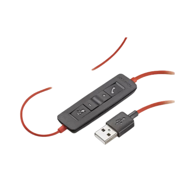 אוזניות חוטיות ל-2 אוזניים עם מיקרופון Poly Blackwire C3220 USB-A – תמונה 2