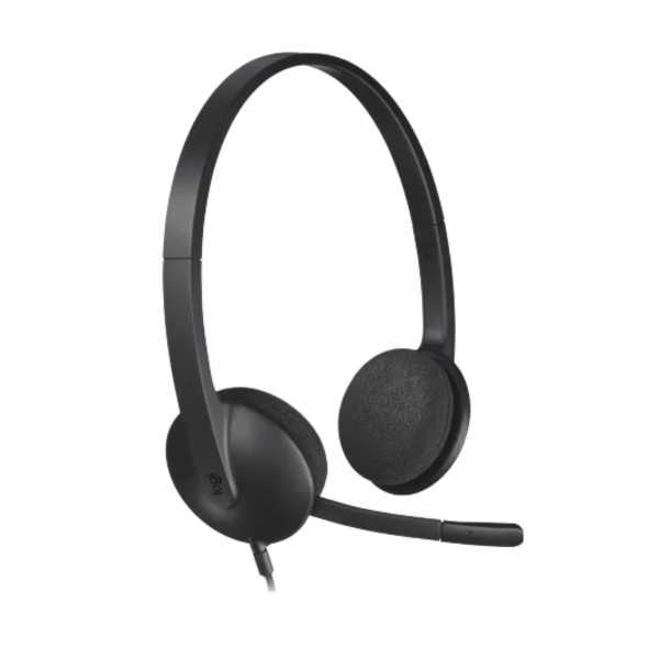 אוזניות חוטיות ל-2 אוזניים עם מיקרופון Logitech H340 USB-A – תמונה 2