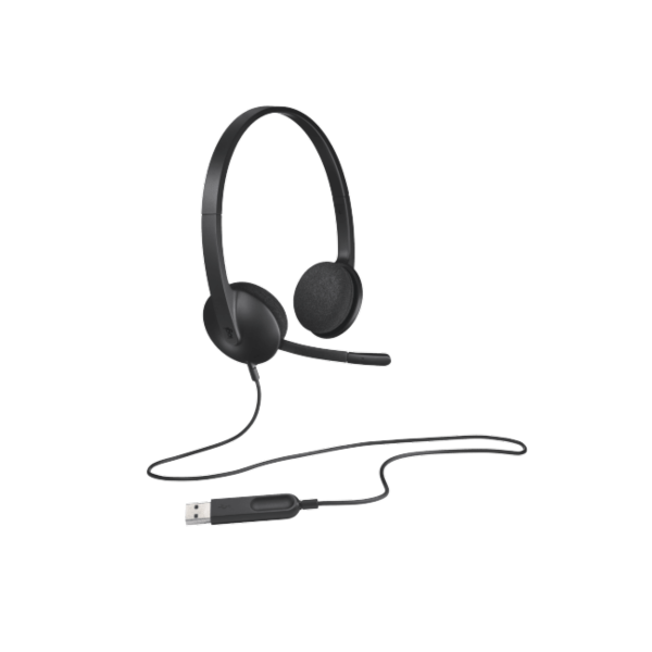 אוזניות חוטיות ל-2 אוזניים עם מיקרופון Logitech H340 USB-A – תמונה 3