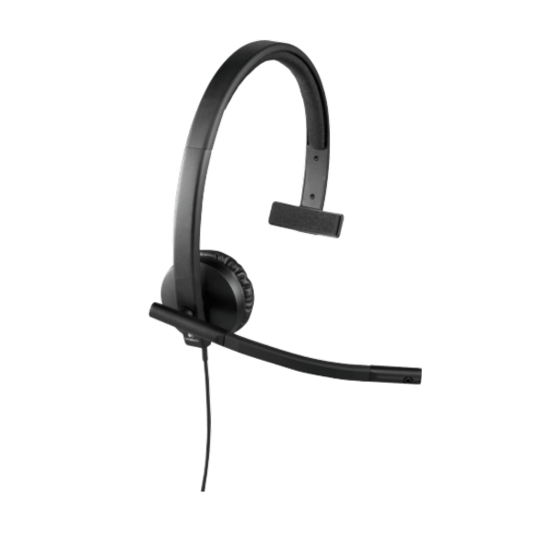 אוזניות חוטיות לאוזן אחת עם מיקרופון Logitech H570e USB-A – תמונה 2