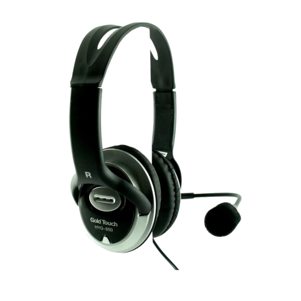אוזניות חוטיות ל-2 אוזניים עם מיקרופון Gold Touch HYG-850 USB 2.0 – תמונה 3
