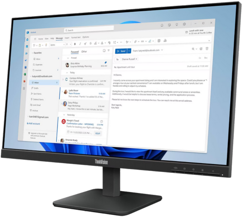 מסך מחשב lenovo S24-4e 23.8" FHD IPS 4ms 100Hz 3Yr-Os – תמונה 2