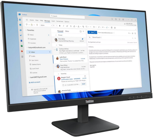 מסך מחשב lenovo S24-4e 23.8" FHD IPS 4ms 100Hz 3Yr-Os – תמונה 3