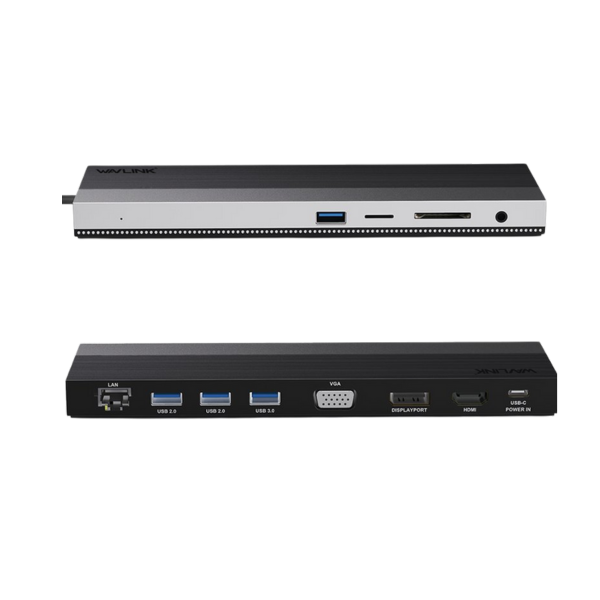 תחנת עגינה 3 מסכים הטענה עד Wavlink 4K WL-UMD03 Type-C 100W – תמונה 2