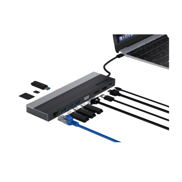 תחנת עגינה 3 מסכים הטענה עד Wavlink 4K WL-UMD03 Type-C 100W – תמונה 3