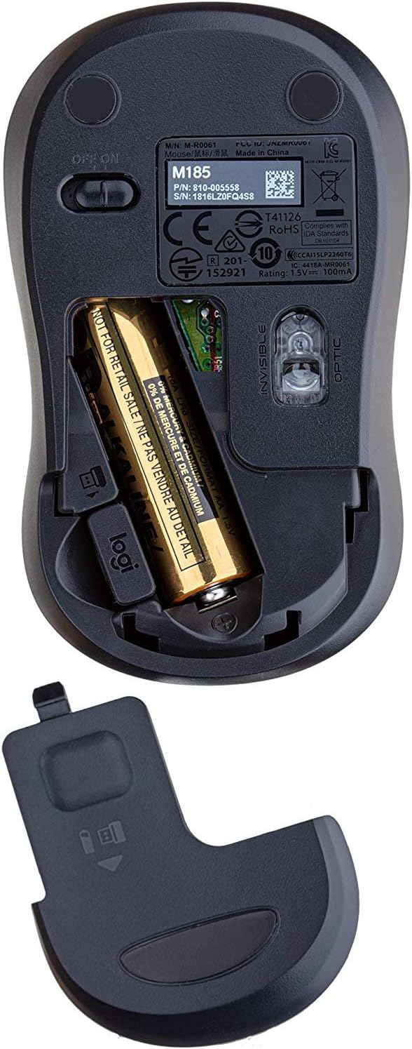 עכבר אלחוטי אופטי שחור Logitech M185 – תמונה 5