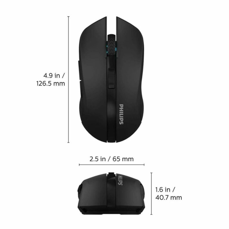 עכבר חוטי אופטי שחור Philips SPK9313 2000DPI – תמונה 5