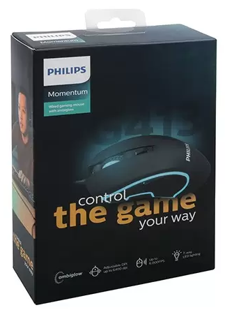 עכבר חוטי אופטי שחור Philips G800 6400DPI – תמונה 3