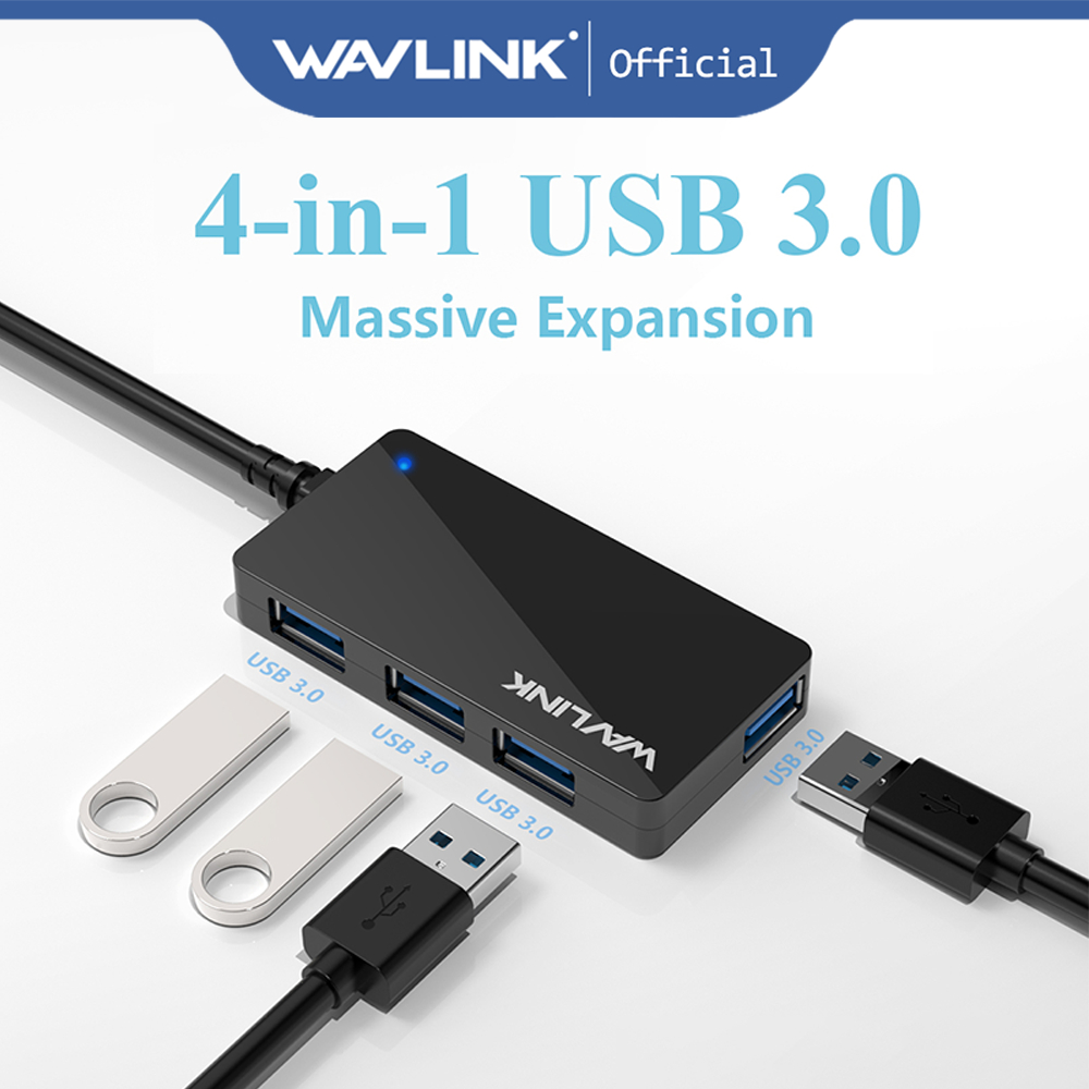 מפצל WAVLINK 4-Port 4×USB 3.0 GL3520 אחריות למשך שנה – תמונה 3
