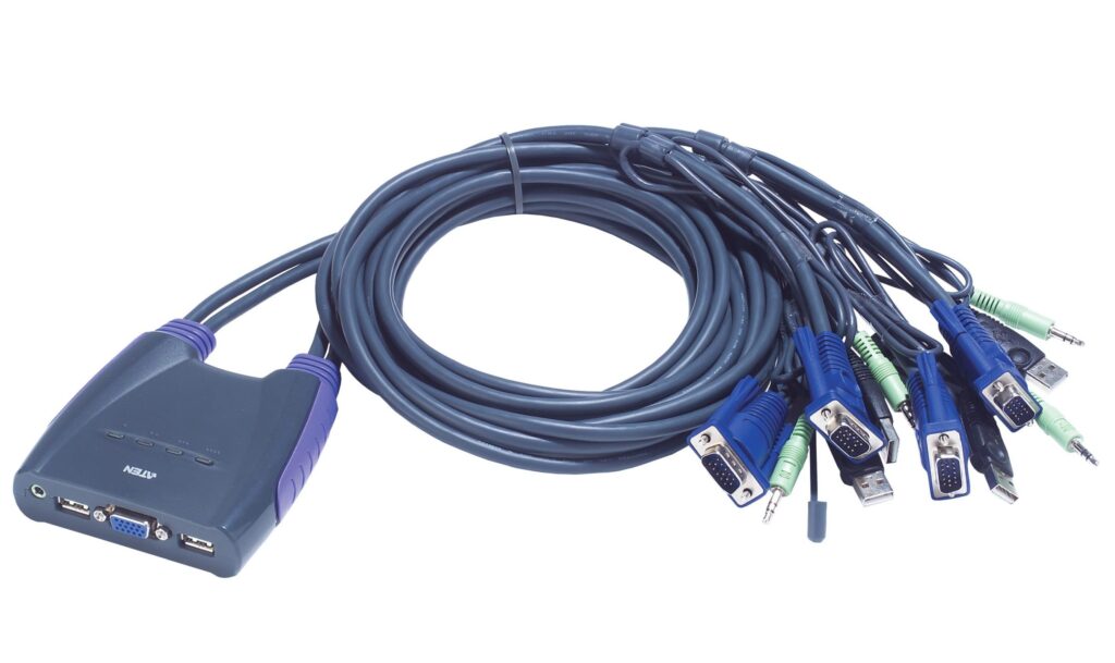 כבל KVM ל-4 מחשבים Aten CS64US VGA/USB