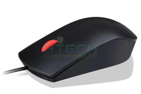 עכבר חוטי אופטי שחור Lenovo Essential USB 1600DPI – תמונה 2