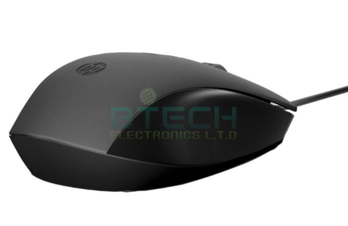 עכבר חוטי אופטי שחור HP 150 1600DPI – תמונה 4