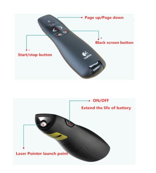 שלט רחוק למצגת אלחוטי לייזר שחור Logitech Presenter R400 – תמונה 5