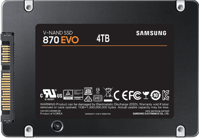 דיסק פנימי Samsung 870 EVO 4TB SATA 560/530MB SSD 5Yr – תמונה 2