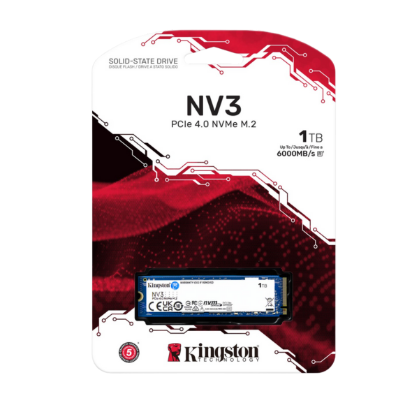 דיסק פנימי Kingston NV3 1TB NVME 6000/4000MB SSD 5Yr – תמונה 3