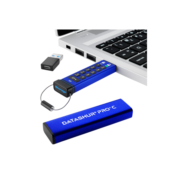 דיסק און קי מוצפן datAshur PRO+C USB3 256-bit 128GB – תמונה 4