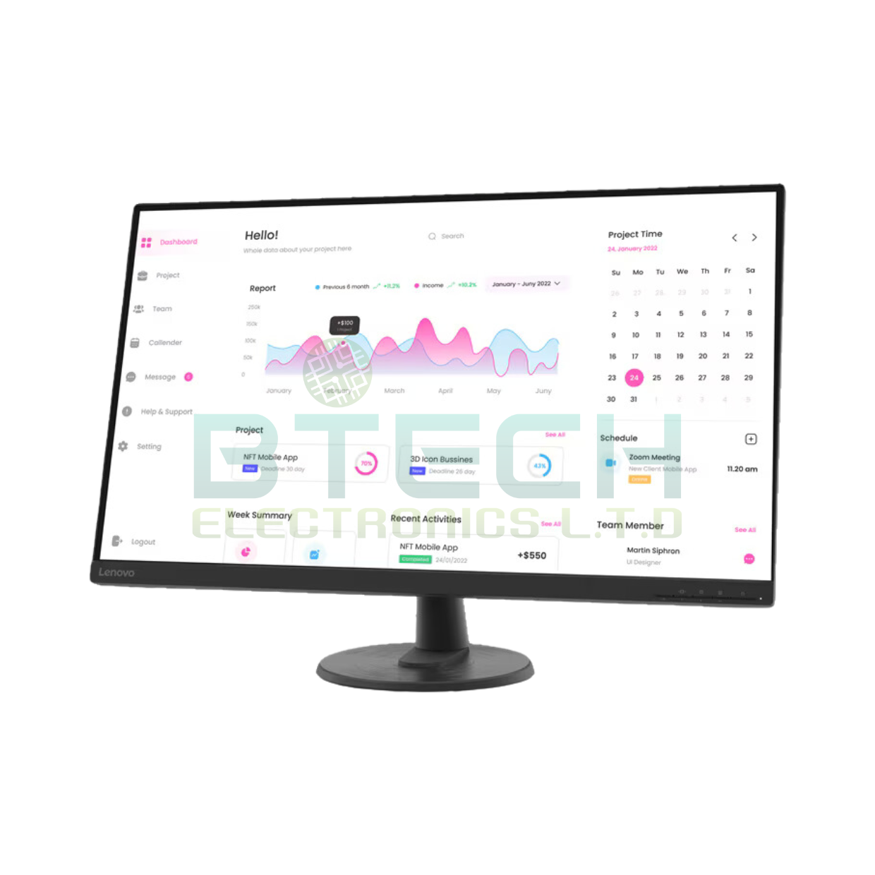מסך מחשב lenovo D32-40 31.5" FHD VA 4Ms 60Hz 3YO – תמונה 2