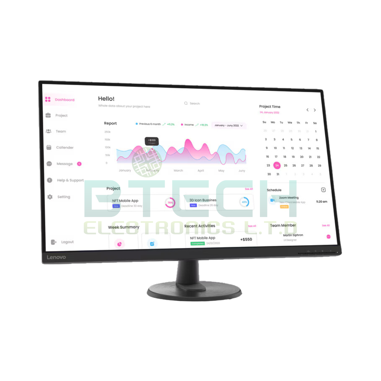 מסך מחשב lenovo D32-40 31.5" FHD VA 4Ms 60Hz 3YO – תמונה 3