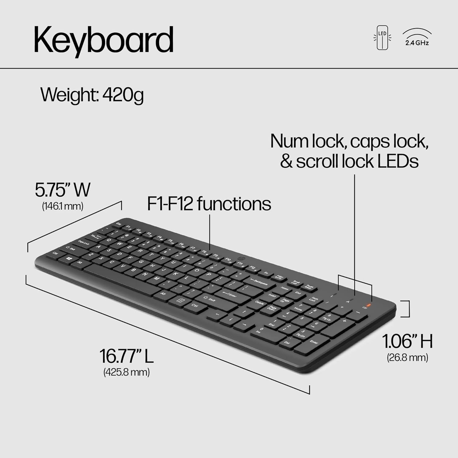 סט מקלדת ועכבר אלחוטי HP 330 – תמונה 6