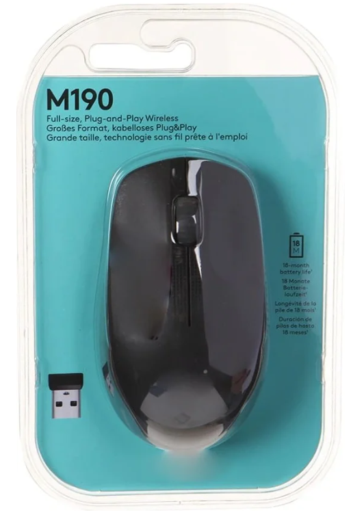 עכבר אלחוטי אופטי שחור Logitech M190 – תמונה 5